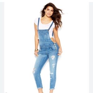 Guess Distressed Skinny Denim Overalls Size 27